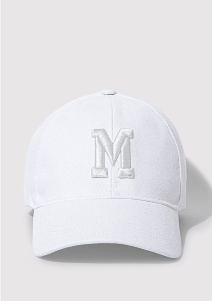 M Nakışlı Beyaz Şapka 1913303-620