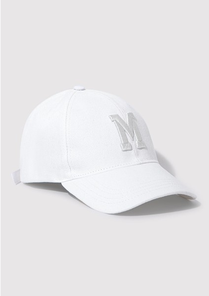 M Nakışlı Beyaz Şapka 1913303-620