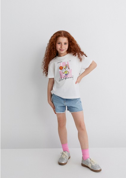 Lola Bunny Baskılı Ekru Tişört 7610289-70057