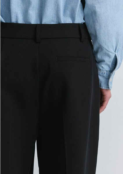 Geniş Paça Siyah Pantolon 1010947-900