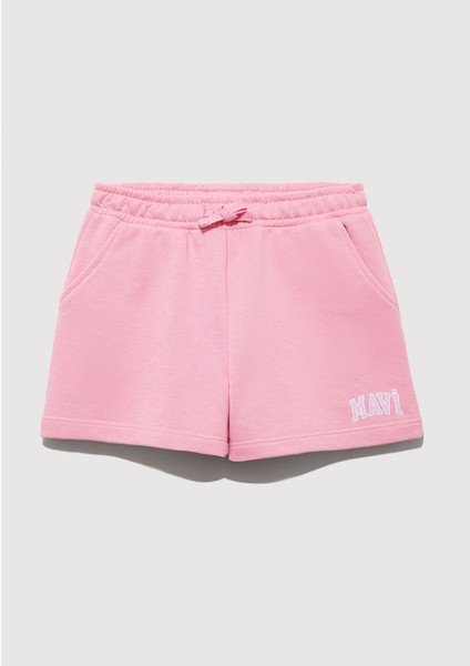 Mavi Logo Baskılı Pembe Şort 7410002-70972