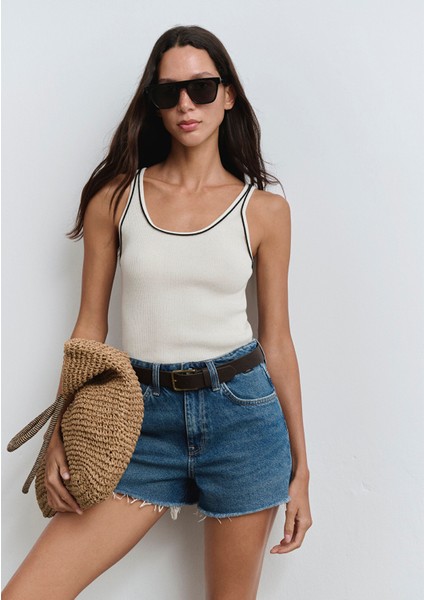 Cherry 90LAR Puslu Koyu Mavi Jean Şort 1410022-89732