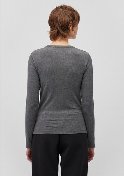 Uzun Kollu Antrasit Basic Tişört 1612817-83096