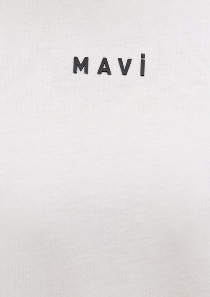 Mavi Logo Baskılı Beyaz Tişört 1612518-70057