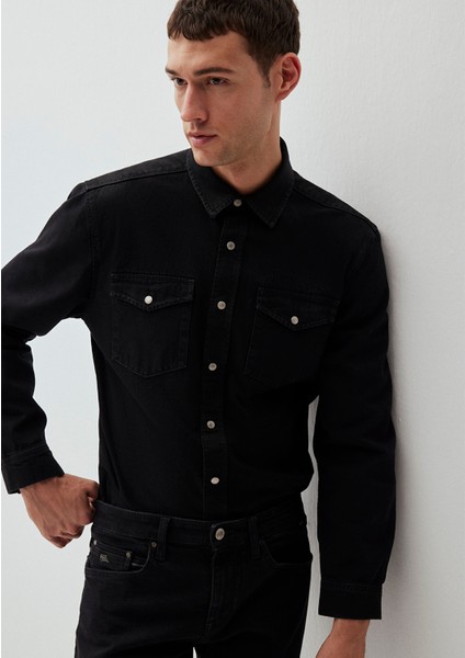 Ted Koyu Dumanlı Denim Jean Gömlek 0210909-87934