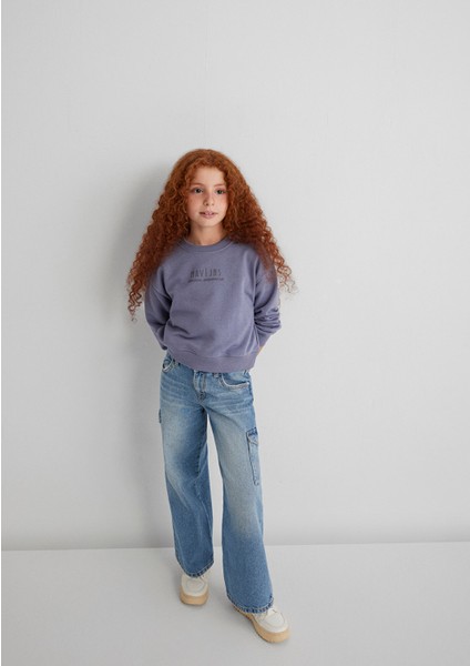 Mavi Jns Nakışlı Mor Sweatshirt 7S10146-88095
