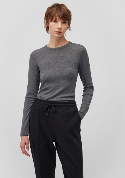 Uzun Kollu Antrasit Basic Tişört 1612817-83096