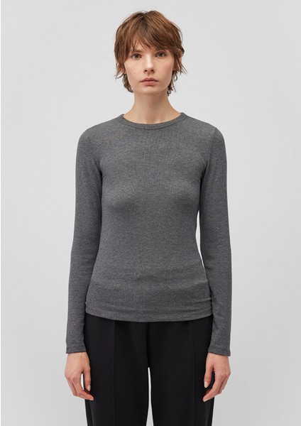 Uzun Kollu Antrasit Basic Tişört 1612817-83096