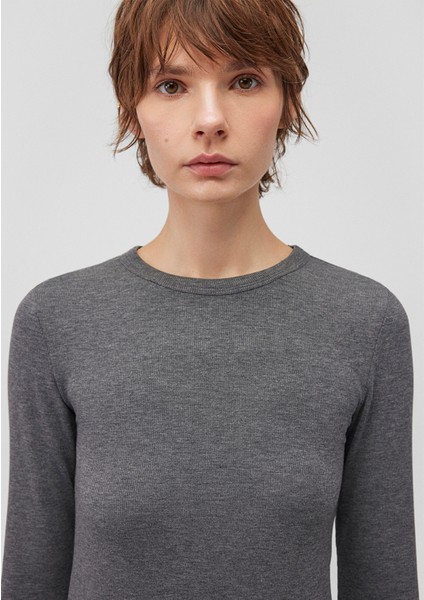 Uzun Kollu Antrasit Basic Tişört 1612817-83096