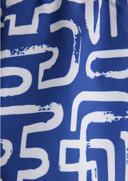 Baskılı Mavi Deniz Şortu 0911480-70758