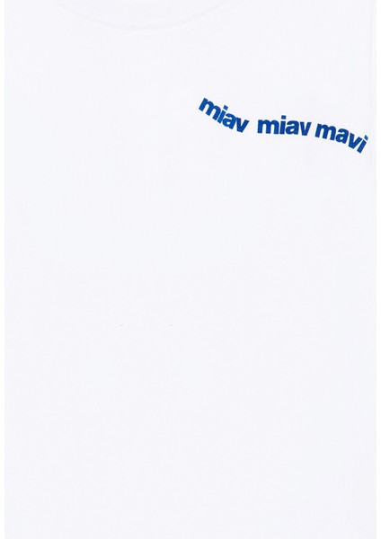 Miav Baskılı Beyaz Crop Çocuk Tişört 7610180-620