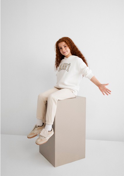 Mavi Logo Baskılı Kapüşonlu Beyaz Sweatshirt 7610035-81964