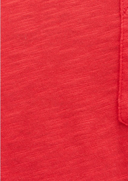 V Yaka Kırmızı Basic Tişört 1600961-71083