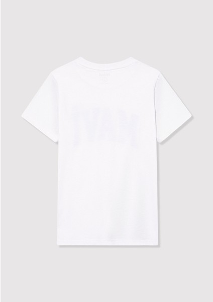 Mavi Logo Baskılı Beyaz Tişört 6610030-620