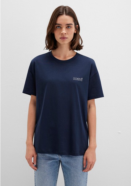Mavi Logo Baskılı Lacivert Tişört 1611309-70490