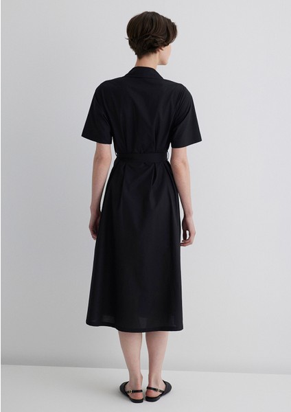 Siyah Midi Elbise 1310508-900