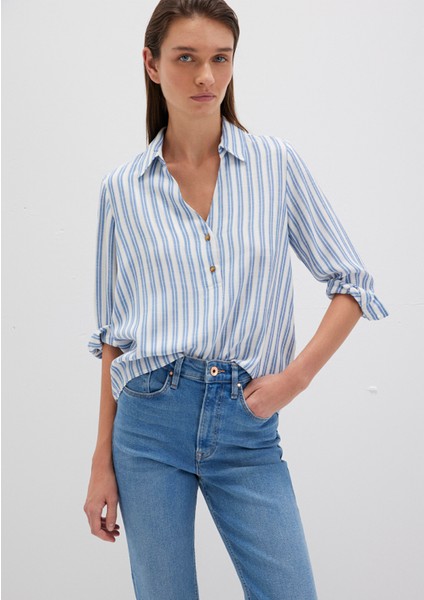 Mavi Çizgili Bluz 122400-83979