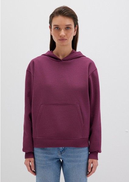 Kapüşonlu Mor Basic Sweatshirt 167299-70670