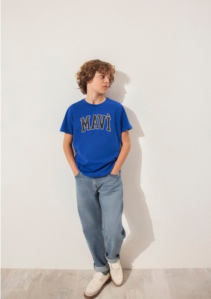 Mavi Logo Baskılı Mavi Tişört 6610030-70896