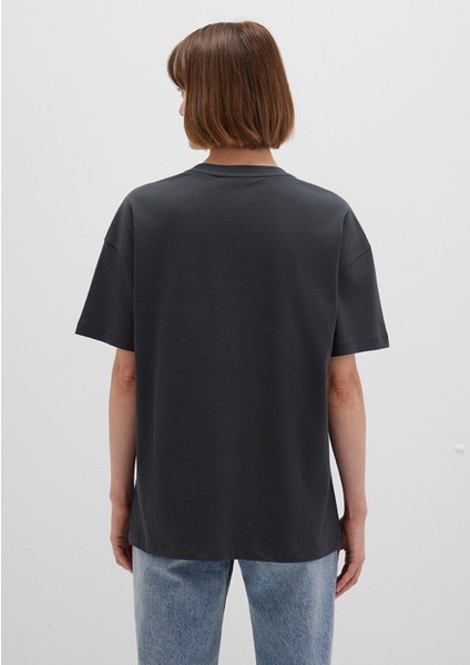 Mavi Logo Baskılı Antrasit Tişört 1612518-70087