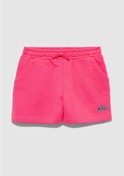 Mavi Logo Baskılı Pembe Şort 7410002-71111