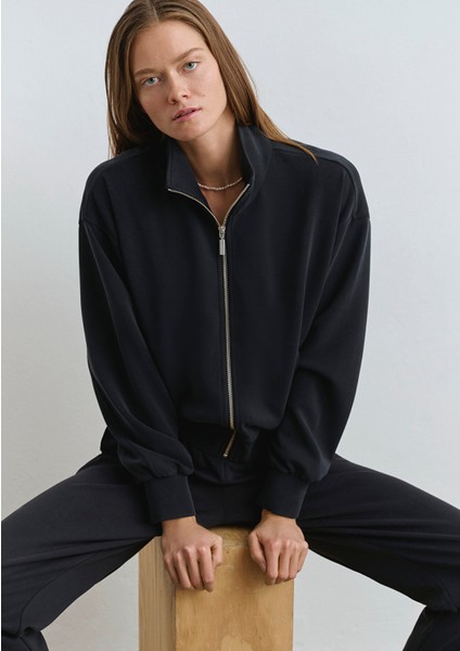 Sporty Lux Siyah TENCEL TM Modal Sweatshirt 1S10059-900