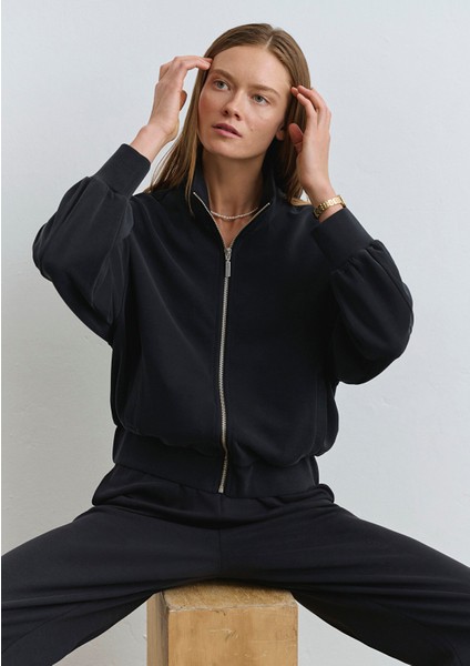 Sporty Lux Siyah TENCEL TM Modal Sweatshirt 1S10059-900