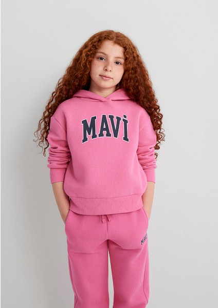 Mavi Logo Baskılı Pembe Eşofman Altı 7010000-70982