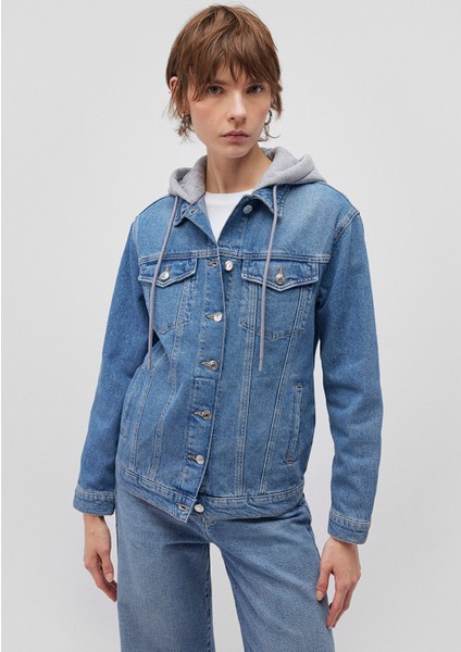 Kadın Karla Mavi 90s Jean Ceket 110154-85296
