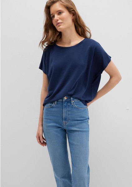 Lux Touch TENCEL TM Modal Lacivert Basic Tişört 167245-70487