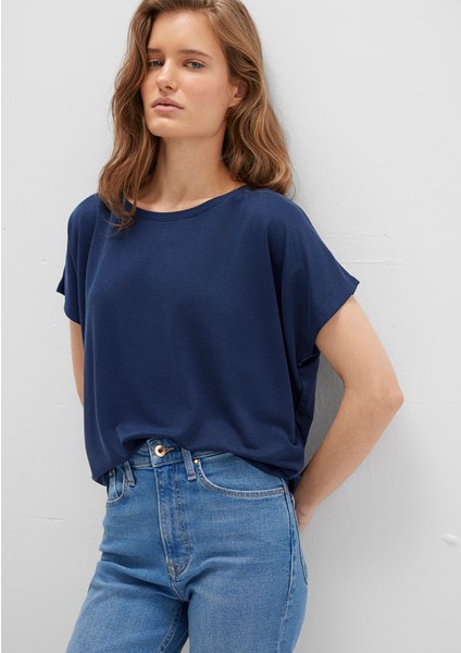 Lux Touch TENCEL TM Modal Lacivert Basic Tişört 167245-70487