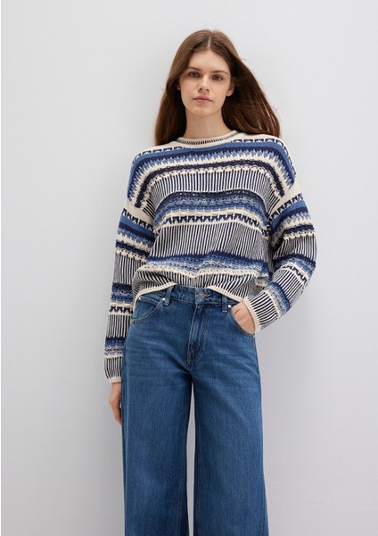 Jakarlı Mavi Kazak 1710155-70737