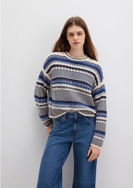 Jakarlı Mavi Kazak 1710155-70737