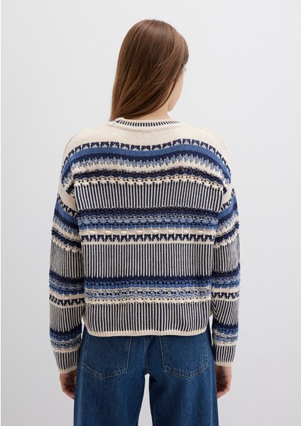 Jakarlı Mavi Kazak 1710155-70737