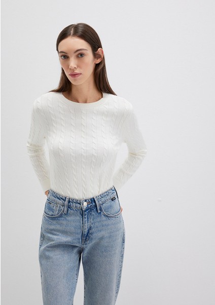 Bisiklet Yaka Ekru Kazak 1710341-70057