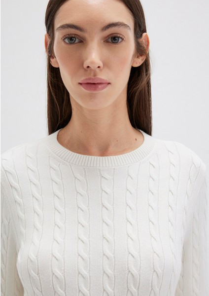 Bisiklet Yaka Ekru Kazak 1710341-70057