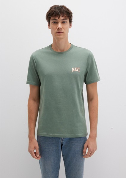 Mavi Logo Baskılı Yeşil Tişört 0611714-71483