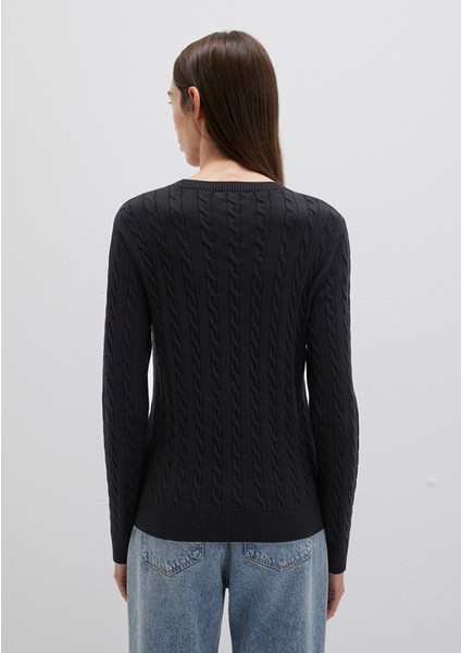 Bisiklet Yaka Siyah Kazak 1710341-900