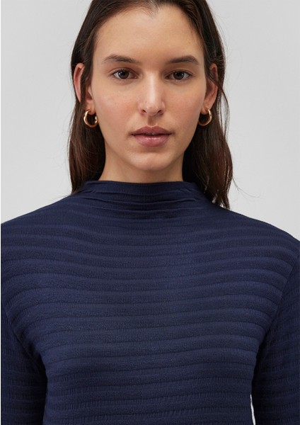 Dokulu Lacivert Tişört 1612026-82183