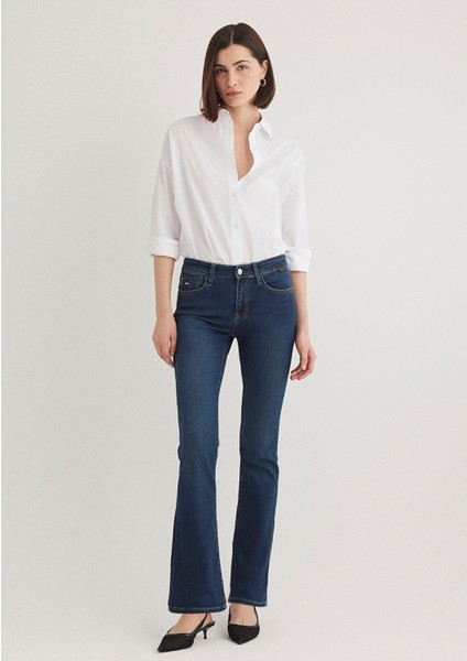 Molly Gold Klasik Koyu Mavi Jean Pantolon 1013684068