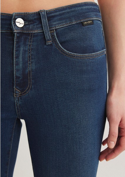 Molly Gold Klasik Koyu Mavi Jean Pantolon 1013684068