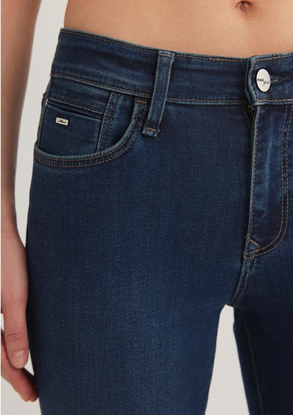 Molly Gold Klasik Koyu Mavi Jean Pantolon 1013684068