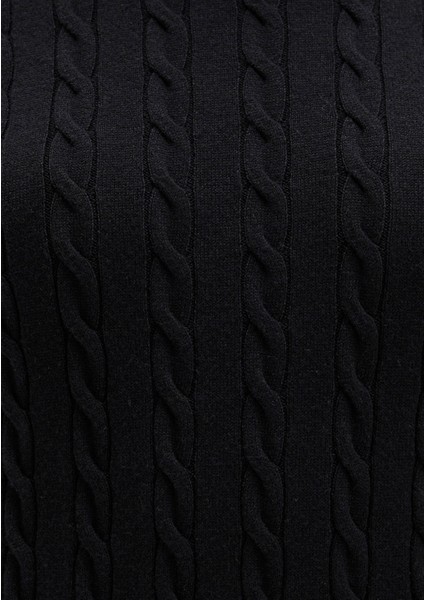 Bisiklet Yaka Siyah Kazak 1710341-900