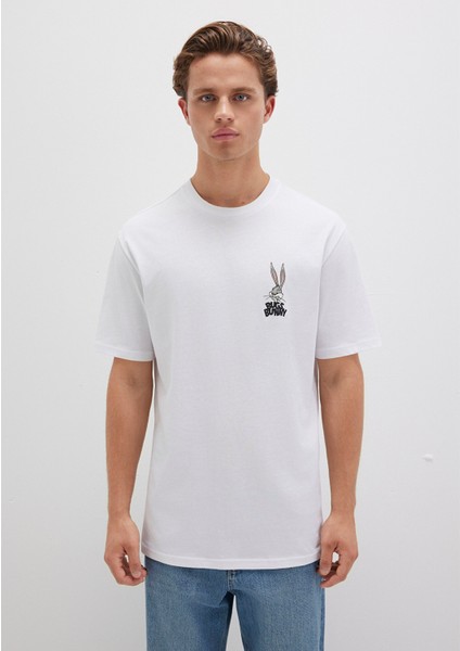 Bugs Bunny Baskılı Beyaz Tişört 0610636-620