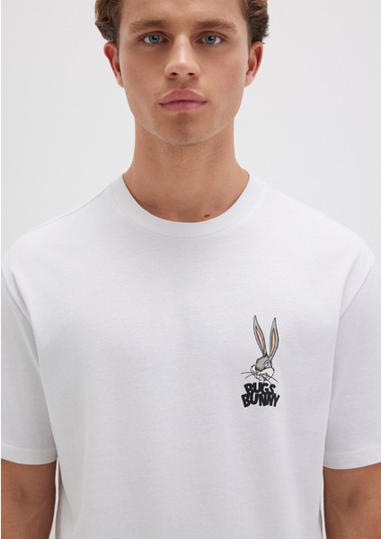 Bugs Bunny Baskılı Beyaz Tişört 0610636-620