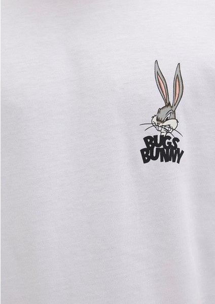 Bugs Bunny Baskılı Beyaz Tişört 0610636-620