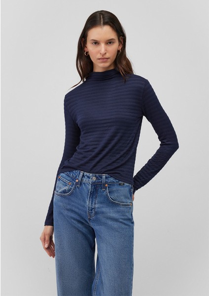 Dokulu Lacivert Tişört 1612026-82183