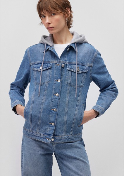 Kadın Karla Mavi 90s Jean Ceket 110154-85296