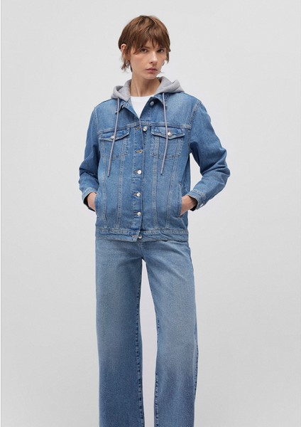 Kadın Karla Mavi 90s Jean Ceket 110154-85296