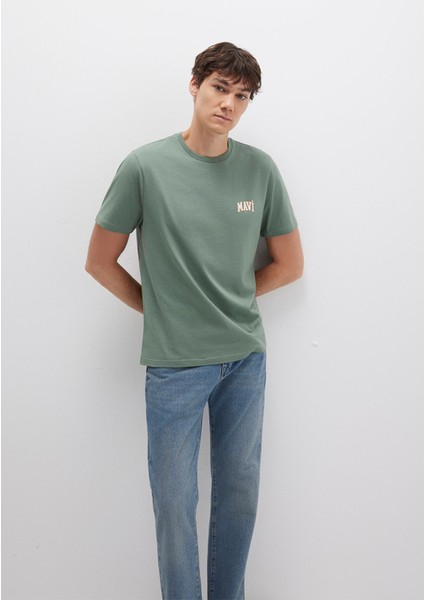 Mavi Logo Baskılı Yeşil Tişört 0611714-71483
